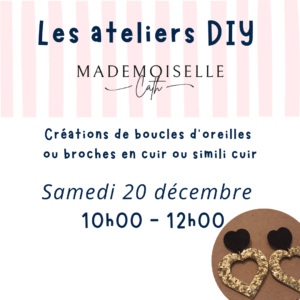 Atelier créatif – Boucles d’oreilles & broches en cuir - Samedi 20 décembre