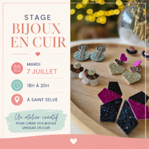 Atelier créatif – Boucles d’oreilles & broches en cuir