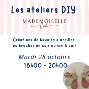 Atelier créatif – Boucles d’oreilles & broches en cuir - Mardi 28 octobre 18h00 - 20h00