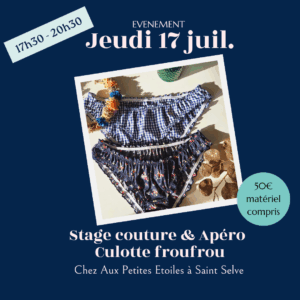 Stage couture & apéro – Culotte froufrou