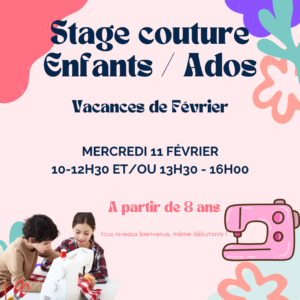Stage couture enfants - La Brède - mercredi 11 février
