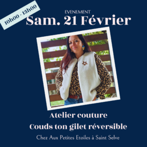 Atelier couture gilet réversible - Samedi 21 février